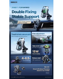 Универсална стойка за телефон Remax RM-C31, Безжично зареждане, Черен - 40533