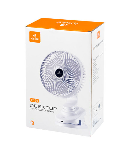 Преносим вентилатор Kisonli F104, 1200mAh, Различни цветове - 15055