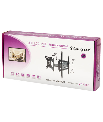 Стойка за телевизор No brand, За стена, С подвижно рамо, До 55", Черен - 17930