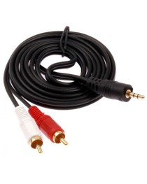 Аудио кабел DeTech 3.5 - 2RCA ,High Quality, 3m -18074