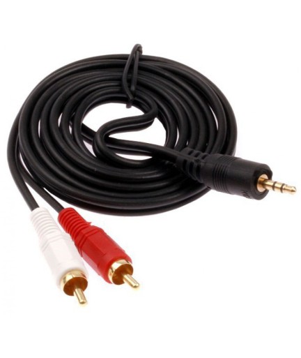 Аудио кабел DeTech 3.5 - 2RCA ,High Quality, 3m -18074