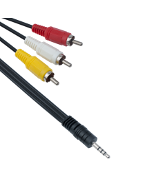 Аудио кабел DeTech 3.5 - 3RCA, 1.5m - 18183