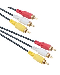 Кабел DeTech 3RCA - 3RCA, High Quality, 1.5m - 18042