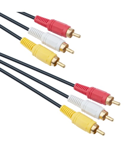 Кабел DeTech 3RCA - 3RCA, High Quality, 1.5m - 18042