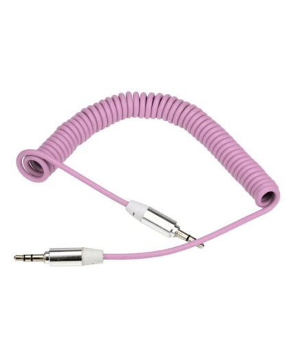 Аудио кабел DeTech, Eластичен, 3.5mm, 1m - 18239 