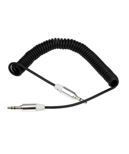 Аудио кабел DeTech, Eластичен, 3.5mm, 1m - 18239 