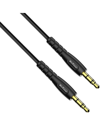 Аудио кабел DeTech DE-10AUX, 3.5mm жак, М/М, 1.0м, Черен - 40276