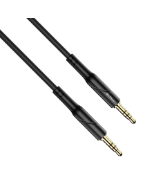 Аудио кабел DeTech DE-11AUX, 3.5mm жак, М/М, 1.0м, Черен - 40277