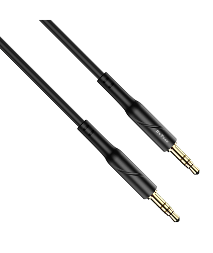 Аудио кабел DeTech DE-11AUX, 3.5mm жак, М/М, 1.0м, Черен - 40277