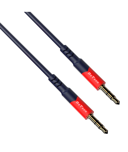 Аудио кабел DeTech DE-12AUX, 3.5mm жак, М/М, 1.0м, Черен - 40278