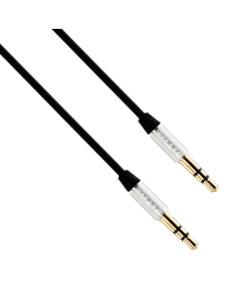 Аудио кабел DeTech DE-15AUX, 3.5mm жак, М/М, 1.0м, Черен - 40273