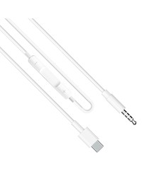 Аудио кабел Earldom ET-AUX41, 3.5mm към Type-C, 1.0м, Бял - 40175