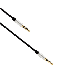 Аудио кабел, Earldom, AUX15, 3.5mm жак, М/М, 1.0м, Черен - 14878