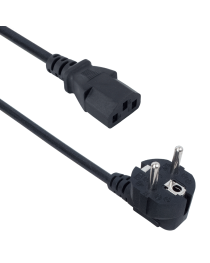Захранващ кабел DeTech, За компютър, CEE 7/7 - IEC C13, 150бр., 1.5m - 18363