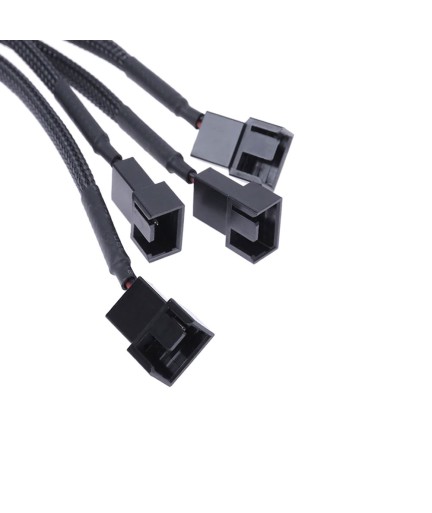 Кабел No brand, Y-Сплитер, За вентилатори, MOLEX към 4x4PIN, 0.3m, Черен - 18322