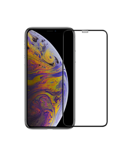 Стъклен протектор за целия дисплей DeTech, за iPhone XS Max / 11 Pro Max, 2.5D, 0.3 mm, Черен - 52475