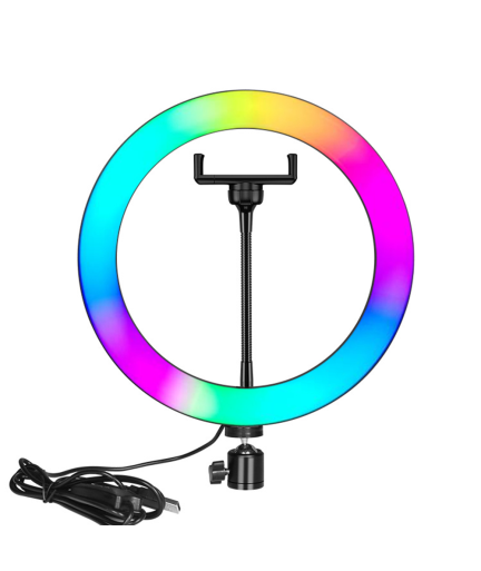 LED Ring осветление No brand M33, 33см, RGB, 20W, Черен - 40126