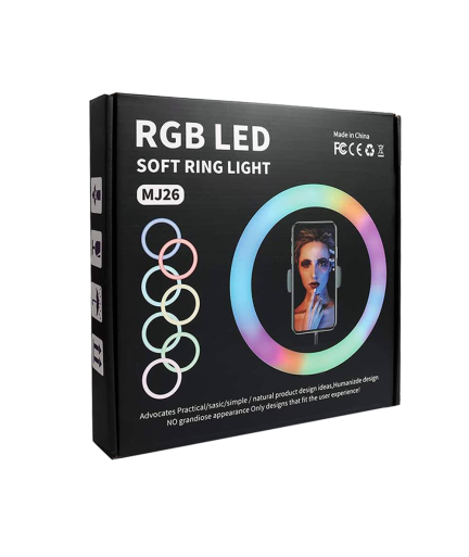 LED Ring осветление No brand M33, 33см, RGB, 20W, Черен - 40126