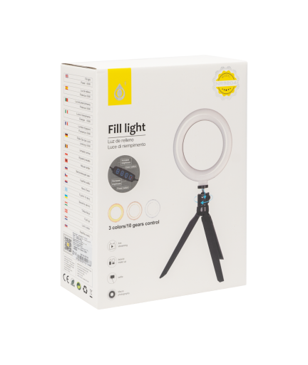 LED Ring осветление One Plus NR9204, 16см, 8.8W, Черен - 40166