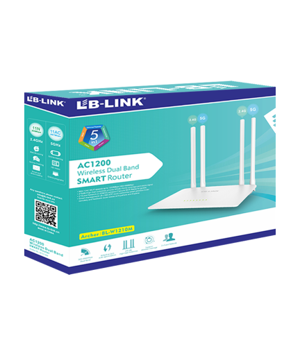 Безжичен рутер LB LINK BL-W1210M, 1200Mbps, Dual-Band, 4 антени, Бял - 19050