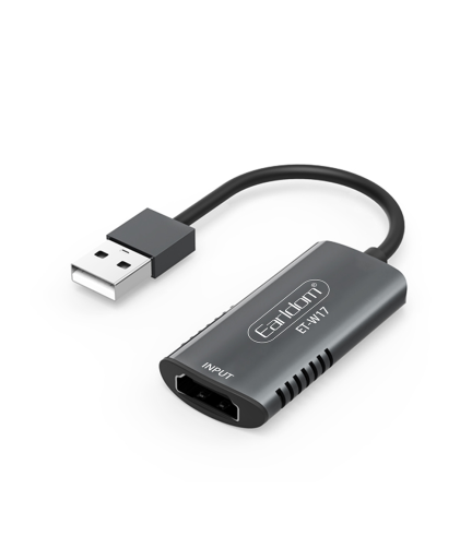 Външна Capture карта Earldom ET-W17,USB, HDMI, Full HD, Сив - 40233