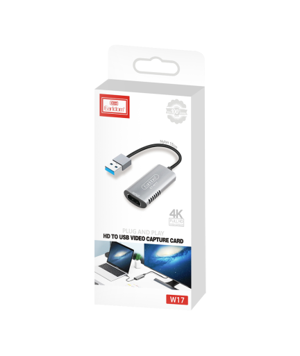 Външна Capture карта Earldom ET-W17,USB, HDMI, Full HD, Сив - 40233