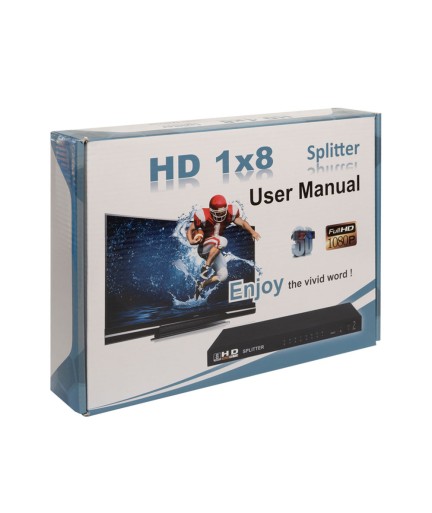 Сплитер HDMI към 8 HDMI (1.3 v),със захранване No brand- 18264