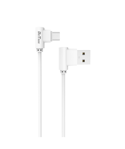 Кабел за данни DeTech DE-21M, Micro USB, 1.0m, Бял - 14129