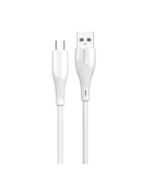 Кабел за данни DeTech DE-44M2, Micro USB, 2.0m, Бял - 40267