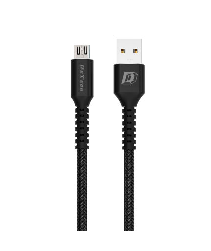 Кабел за данни DeTech DE-C25M, Micro USB, 1.0m, Черен - 40106