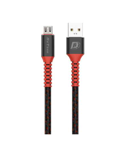 Кабел за данни DeTech DE-C25M, Micro USB, 1.0m, Черен - 40106