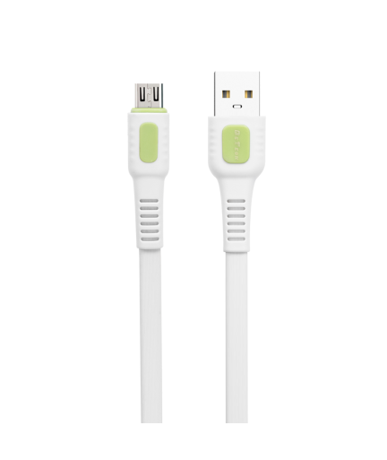 Кабел за данни DeTech DE-C36M, Micro USB, 1.0m, Бял - 40191