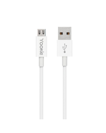 Кабел за данни Yookie CB1, Micro USB, 2.0m, Бял - 40146