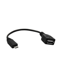 Кабел DeTech USB F - USB Micro, 30см, Черен -18080