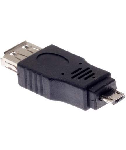 Преходник No brand, USB AF към Micro USB 5P M, Черен - 17136