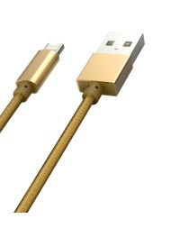 Кабел за данни, LDNIO, 2 в 1, Micro USB + Lightning (iPhone 5/6/7), С оплетка, Златист - 14490