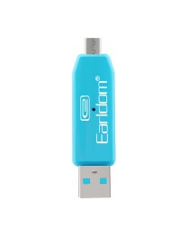 Преходник Earldom ET-OT05, USB F към Micro USB, Четец за карти, OTG, Различни цветове - 40170