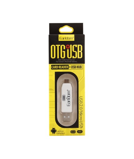 Преходник Earldom ET-OT05, USB F към Micro USB, Четец за карти, OTG, Различни цветове - 40170