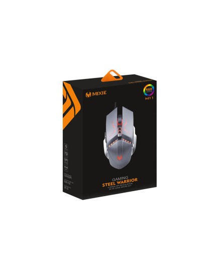 Геймърска мишка Mixie M11, Оптична, 7D, RGB, Черен - 729