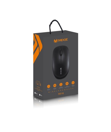 Мишка Mixie R516, Безжична, USB, 3D, Черен - 719