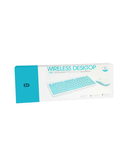 Комплект мишка и клавиатура Fude 1500, Безжични, Черен  - 6115
