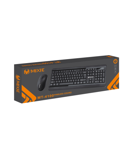 Комплект мишка и клавиатура Mixie MT-4100, Безжични, Черен - 6141