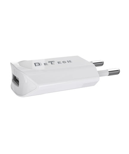 Мрежово зарядно устройство, DeTech, DE-11i, 5V/1A, 220V,1 x USB, С Lightning кабел, 1.0m, Бял - 14116