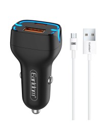 Зарядно устройство за кола Earldom ES-CC2, 1xUSB QC3.0, 1xType-C PD, С Micro USB кабел, Различни цветове - 40247