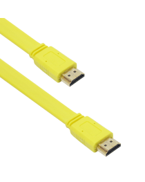 Кабел DeTech HDMI - HDMI M/М, 1.8m, Flat, Жълт - 18123